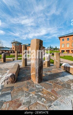 Szenen rund um das Quad auf dem Campus der WSU (Washington State University) in Vancouver, Washington. Stockfoto