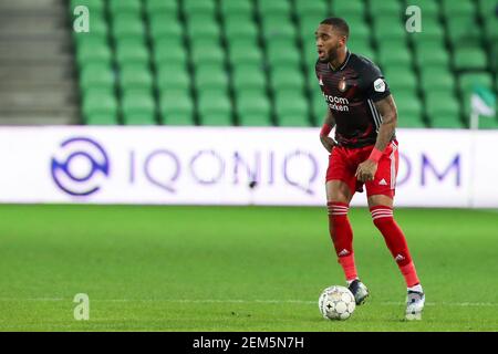 GRONINGEN, NIEDERLANDE - FEBRUAR 24: Leroy Fer von Feyenoord beim Eredivisie-Spiel zwischen FC Groningen und Feyenoord bei Hitachi Capital Mobilit Stockfoto