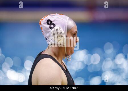 Rom, Italien. Februar 2021, 24th. 2/24/2021 - G. Sinigaglia (Lifebrain SIS Roma) im Viertelfinale - Lifebrain SIS Roma gegen Dunaujavaros, Waterpolo EuroLeague Frauenspiel in Rom, Italien, Februar 24 2021 (Foto: IPA/Sipa USA) Credit: SIPA USA/Alamy Live News Stockfoto