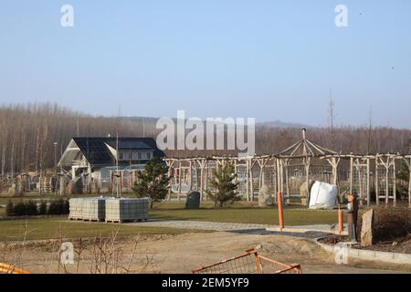 Baustelle Campingplatz Berzdorfer See GmbH, Campingplatz, Feriendorf, Piratencamp am Strandbad Blaue Lagune Schönau-Berzdorf auf dem Eigen, Sachsen, 22 Stockfoto