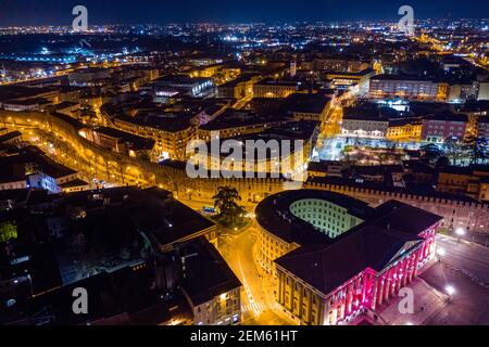 Nacht City Skyline, Verona, Venetien, Italien Stockfoto