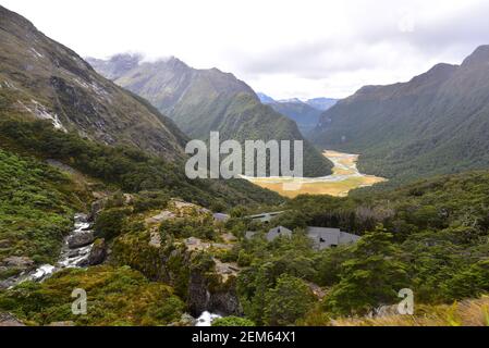 Route Burn Valley, Routeburn Track, Neuseeland Stockfoto