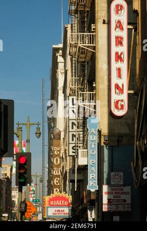 Beschilderung Broadway, Los Angeles, California, USA Stockfoto