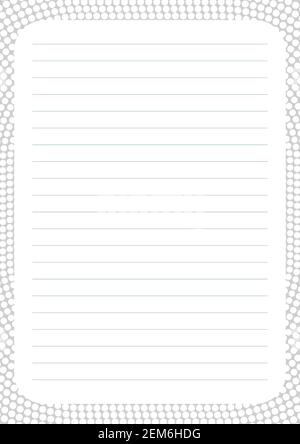 Rasterpapier. Abstrakt gestreifter Hintergrund mit farbigen Linien. Drucken transparenter Hintergrund. Optimale Größe A4. Weißes geometrisches Muster für die Schule Stock Vektor