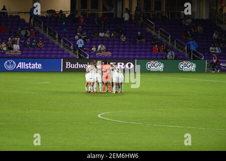 Orlando, Usa. Februar 2021, 24th. Team Argentina vor dem SheBelieves Cup International Womens Spiel zwischen Argentinien und den USA im Exploria Stadium in Orlando, Florida. Kredit: SPP Sport Presse Foto. /Alamy Live Nachrichten Stockfoto