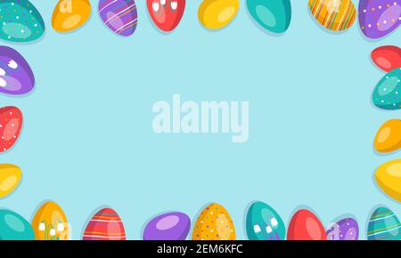 Frohe Ostern Rahmen mit Eiern Stock Vektor