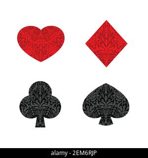 Karten Anzug Blumenumriss Set Stock Vektor