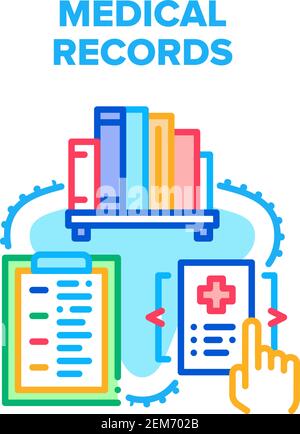 Medical Records Vektor Konzept Farbe Illustration Stock Vektor