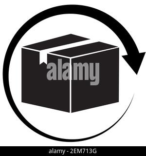 Paket-Symbol auf weißem Hintergrund. Paket-Tracking-Symbol. Lieferung und kostenlose Rücksendung Geschenke Symbol. Stockfoto