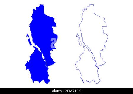 Provinz Lecco (Italien, Italienische Republik, Lombardei Region) Karte Vektorgrafik, Skizze Provinz Lecco Karte Stock Vektor