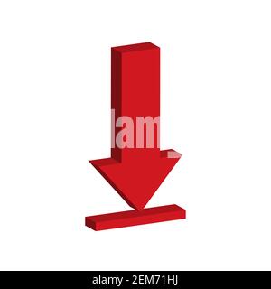 Isometrisches Download-Symbol auf weißem Hintergrund. Flacher Stil. 3D Download-Symbol für Ihre Website-Design, Logo, App, UI. Download-Zeichen. Stockfoto