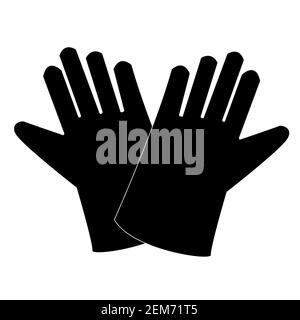 Reinigungshandschuhe Symbol auf weißem Hintergrund. Flacher Stil. Schutzhandschuhe Symbol für Ihre Website-Design, Logo, App, UI. Latexhandschuhe Symbol. Glov Stockfoto