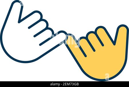 Pinky Swear RGB-Farbsymbol Stock Vektor