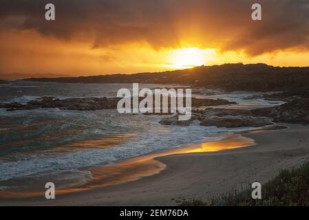 Lights Beach bei Sonnenuntergang, Dänemark, Westaustralien Stockfoto