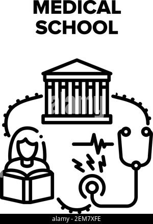 Medizinische Schule Vektor Schwarz Illustrationen Stock Vektor