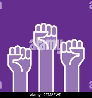 Fäuste Hände nach oben Vektordarstellung. Konzept der Einheit, Revolution, Kampf, Zusammenarbeit. vektor-Illustration, flache Design Stock Vektor