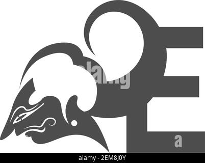 Javanische Puppe Symbol mit Buchstaben Logo Design Vektor Stock Vektor