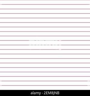 Rasterpapier. Abstrakt gestreifter Hintergrund mit Farbe horizontale Linien. Geometrische nahtlose Muster für Schule, Tapete, Texturen, Notizbuch. Liniertes Papier Stock Vektor