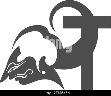 Javanische Puppe Symbol mit Buchstaben Logo Design Vektor Stock Vektor