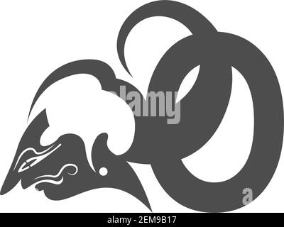 Javanische Puppe Symbol mit Buchstaben Logo Design Vektor Stock Vektor