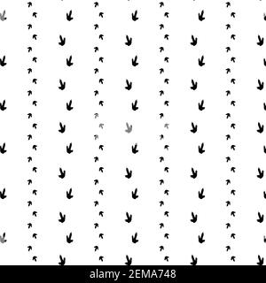 Dinosaurier Fußabdruck Spuren. Minimalistisches Nahtmuster. Hintergrund mit Pfote, Klaue Raubtier. Dinosaurier Fußabdruck Illustration perfekt für Textil, Wrap und Tapete und Design Stock Vektor