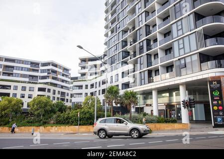 Mischnutzung Entwicklung in Dee Why Beach Vorort von Sydney, NSW, Australien Stockfoto