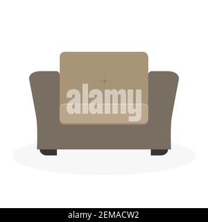 Ein gemütlicher brauner Stuhl. Ein Inneneinrichtung. Flache Vektorgrafik Stock Vektor