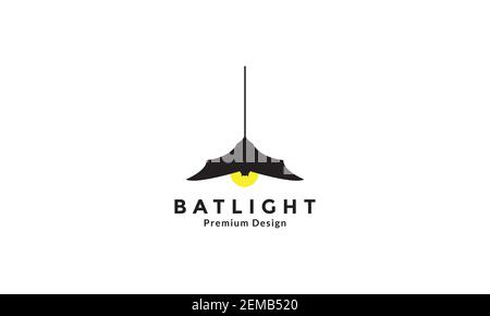 Fledermaus Licht Lampe Logo Design Vektor Symbol Abbildung Stock Vektor