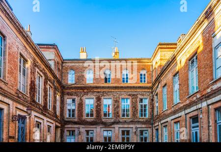 Innenhof in Toulouse, Haute Garonne, in Occitanie, Frankreich Stockfoto