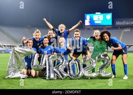 Florenz, Italien. Februar 2021, 24th. Die Juventus-Gruppe während der UEFA Women's EURO 2022 Qualifying - Italien gegen Israel, UEFA Fußball-Europameisterschaft in Florenz, Italien, Februar 24 2021 Quelle: Independent Photo Agency/Alamy Live News Stockfoto