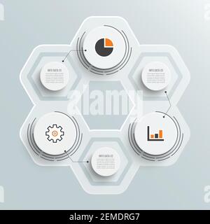 Vektordarstellung Infografiken 3 Optionen. Vorlage für Broschüre, Business, Webdesign Stock Vektor