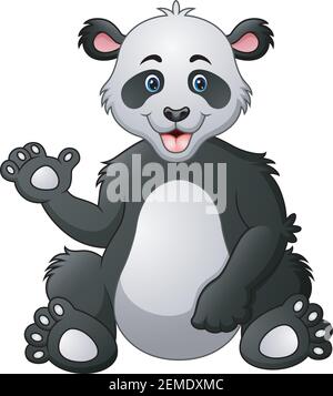 Vektor-Illustration von Cute Panda Cartoon Stock Vektor