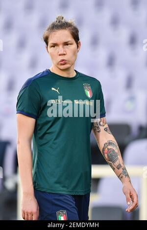 Florenz, Italien. Februar 2021, 24th. Florenz, Italien, Stadion Artemio Franchi, 24. Februar 2021, Elena Linari (Italien) während des UEFA Women's EURO 2022 Qualifying - Italien vs Israel - UEFA European Football Championship Credit: Lisa Guglielmi/LPS/ZUMA Wire/Alamy Live News Stockfoto