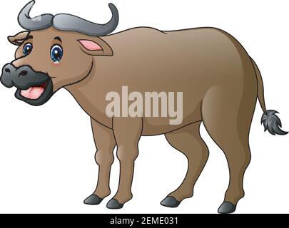 Vektor-Illustration von Cute Büffel Cartoon Stock Vektor