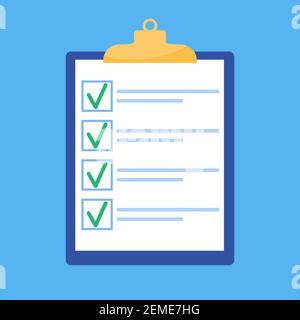 Zwischenablage und Häkchen Stock Vektor