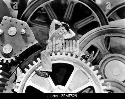 MODERN TIMES 1936 United Artists Film mit Charlie Chaplin Stockfoto