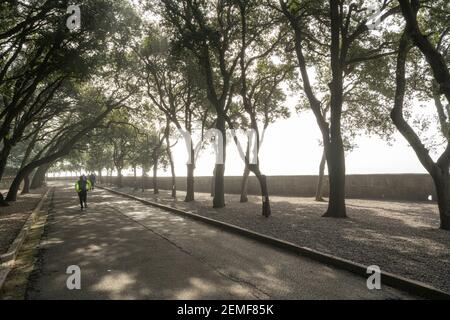 Triest, Italien. 24. Februar 2921. Die Auffahrt zum Schloss Miramare in Triest Stockfoto