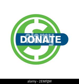 Vektor-Logo von Geld spenden, Blutspende Stock Vektor