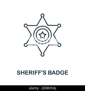 Symbol für Sheriff's Badge. Einfaches Element aus Polizeisammlung. Creative Sheriff'S Badge-Symbol für Web-Design, Vorlagen, Infografiken und vieles mehr Stock Vektor