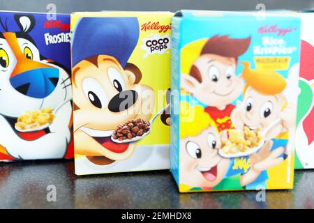 Kellogg's Variety Pack Frühstücksflocken Stockfoto