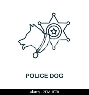 Symbol für Polizeihund. Einfaches Element aus Polizeisammlung. Creative Police Dog Symbol für Web-Design, Vorlagen, Infografiken und mehr Stock Vektor