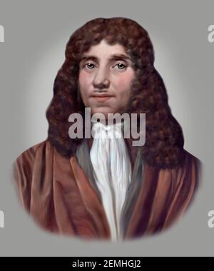 Antonie van Leeuwenhoek 1632-1723 Niederländischer Wissenschaftler Geschäftsmann Stockfoto