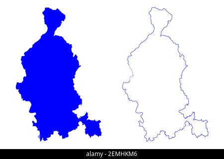 Provinz Varese (Italien, Italienische Republik, Lombardei Region) Karte Vektorgrafik, Skizze Provinz Varese Karte Stock Vektor