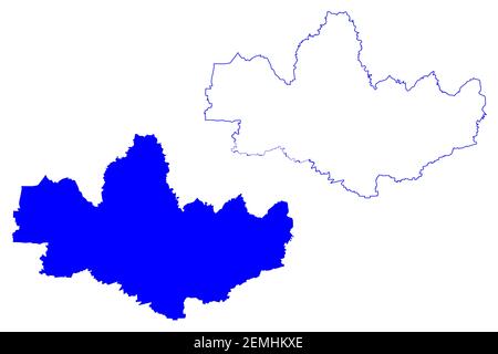 Monza und Brianza Provinz (Italien, Italienische Republik, Lombardei Region) Karte Vektordarstellung, scribble Skizze Provinz Monza und Brianza Karte Stock Vektor