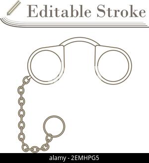 Pince-Nez-Symbol. Bearbeitbare Kontur Einfaches Design. Vektorgrafik. Stock Vektor