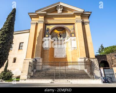 Das Triclinium Leoninum (auch Nicchione del Laterano genannt) ist ein einzigartiger Überbleibsel eines antiken Tricliniums, das von Papst Leo III. - Rom, Italien - erbaut wurde Stockfoto