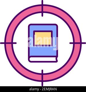 Das Buch ist in Sight RGB-Farbsymbol Stock Vektor