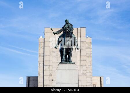 Ist auf Vitkow aufgestellt, wo das nationale Denkmal auf Vitkow aufgenommen ist. Autor dieser Reiterstatue ist Bohumil Kafka. (CTK-Phot Stockfoto