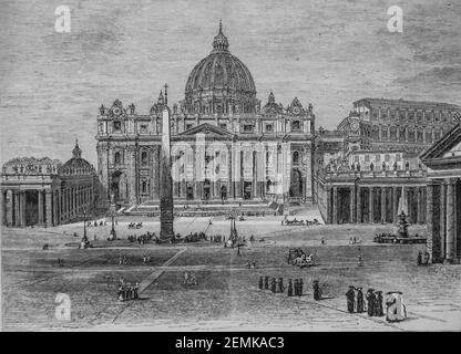 rom,la basilique de saint pierre et le vatican, l'univers illuste,editeur michel Levy 1870 Stockfoto