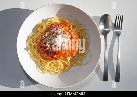 Hausgemachte Spaghetti Bolognese Stockfoto